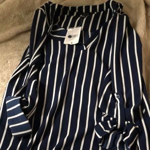 Blue and white stripped dress